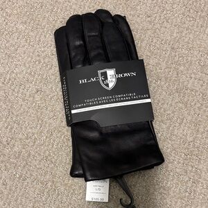 NWT Black Brown 1826 Men’s Leather Cashmere Lined Gloves